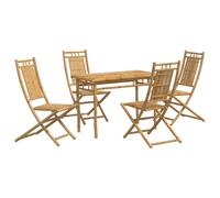 vidaXL 5 Piece Garden Dining Set Bamboo, Brown