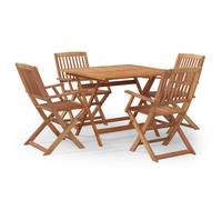 vidaXL Garden Dining Set 5 Piece Solid Wood Acacia Outdoor Table and Chair