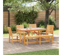vidaXL Garden Dining Set 6 pcs Brown Solid Acacia Wood