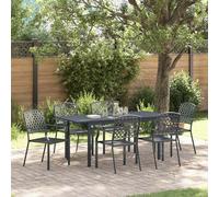 vidaXL Garden Dining Set 7 pcs Anthracite Steel