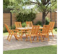 Garden Dining Set Brown Solid Acacia Wood Patio Furniture Outdoor Meals vidaXL