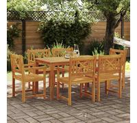 vidaXL Garden Dining Set 7 pcs Brown Solid Acacia Wood