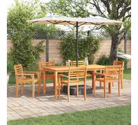 Garden Dining Set Brown Solid Acacia Wood Outdoor Rustic Patio Table vidaXL
