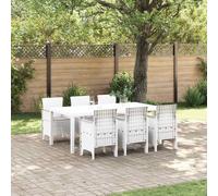 vidaXL Garden Dining Set 7 pcs White Polypropylene
