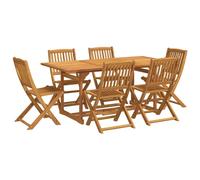 vidaXL Garden Dining Set 7 Piece Outdoor Table and Chair Solid Wood Acacia