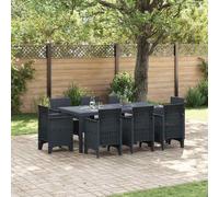 vidaXL Garden Dining Set 9 pcs Anthracite Polt rattan