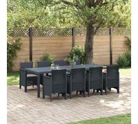 vidaXL Garden Dining Set 9 pcs Anthracite Polt rattan