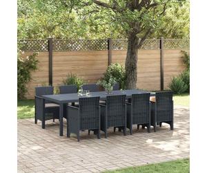 vidaXL Garden Dining Set 9 pcs Anthracite Polt rattan