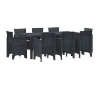 VidaXL Garden Dining Set 9 Pcs Anthracite Polypropylene