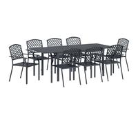 vidaXL Garden Dining Set 9 pcs Anthracite Steel, Garden and Terrace, Modern Stee