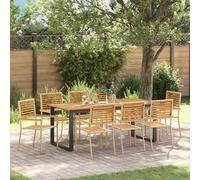vidaXL Garden Dining Set 9 pcs Beige Solid Acacia Wood