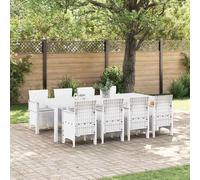 vidaXL Garden Dining Set 9 pcs Light Grey Polt rattan