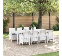 vidaXL Garden Dining Set 9 pcs Light Grey Polt rattan