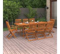 vidaXL Garden Dining Set 9 Piece Outdoor Table and Chair Solid Wood Acacia