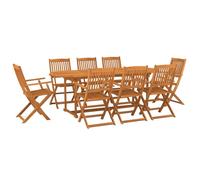 vidaXL 9 Piece Garden Dining Set 220x90x75 cm Solid Wood Acacia