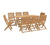vidaXL Garden Dining Set 9 Piece Outdoor Table and Chair Solid Wood Acacia