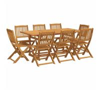vidaXL Garden Dining Set 9 Piece Outdoor Table and Chair Solid Wood Acacia