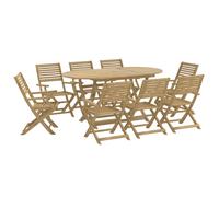 vidaXL Garden Dining Set 9 Piece Outdoor Table and Chair Solid Wood Acacia