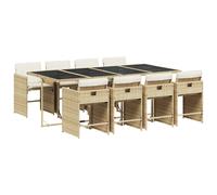 vidaXL Garden Dining Set | Beige, Black, Cream White