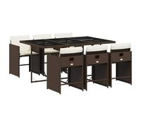 vidaXL Garden Dining Set | Brown, Cream White, Black
