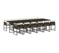 vidaXL Garden Dining Set | Brown | PE Rattan | 13 Piece | Foldable