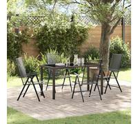 vidaXL Garden Dining Set Folding 5 pcs Anthracite Steel