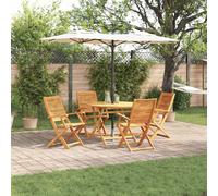 vidaXL Garden Dining Set Folding 5 pcs Brown Solid Acacia Wood