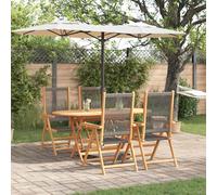 Garden Dining Set Folding Solid Acacia Wood Outdoor Furniture Terrace vidaXL
