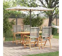 Garden Dining Set Folding Solid Acacia Wood Outdoor Furniture Patio vidaXL