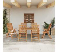 vidaXL Garden Dining Set Folding 7 pcs Brown Solid Acacia Wood