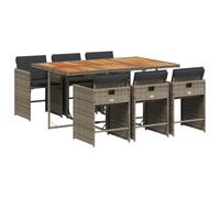 vidaXL Garden Dining Set | Grey, brown