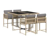 vidaXL Garden Dining Set | Mix beige, black, light grey