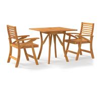 vidaXL Garden Dining Set Outdoor Table and Armchairs 3 Piece Solid Wood Acacia