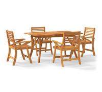 vidaXL Garden Dining Set Outdoor Table and Armchairs 5 Piece Solid Wood Acacia