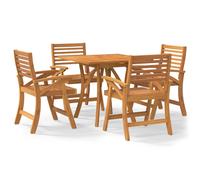 vidaXL Garden Dining Set Outdoor Table and Armchairs 5 Piece Solid Wood Acacia