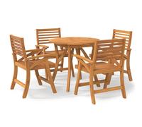 vidaXL Garden Dining Set Outdoor Table and Armchairs 5 Piece Solid Wood Acacia