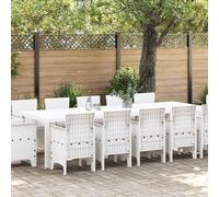 vidaXL Garden Dining Set with Cushion 13 pcs White and Light grey