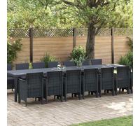 vidaXL Garden Dining Set with Cushion 15 pcs Anthracite Poly Rattan