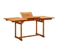 Garden Dining Table Solid Acacia Wood Extendable 170x80x75 cm Oil-Finish Brown