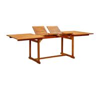 vidaXL Solid Acacia Wood Garden Dining Table Extendable Outdoor Patio Table