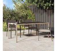 vidaXL Garden Dining Table Beige 190 x 90 x 75 cm Poly rattan