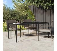 vidaXL Garden Dining Table Black 190 x 90 x 75 cm Poly rattan
