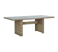 vidaXL Garden Dining Table Brown 200x100x74 cm Glass and Poly Rattan, Brown