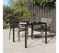 vidaXL Garden Dining Table Brown 90 x 90 x 75 cm Poly rattan