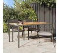 vidaXL Garden Dining Table Grey 150 x 90 x 75 cm Poly rattan