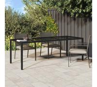 vidaXL Garden Dining Table Pure black 250 x 100 x 75 cm Poly rattan