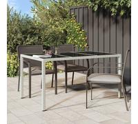 vidaXL Garden Dining Table White 150 x 90 x 75 cm Poly rattan