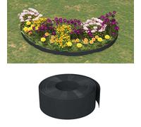 vidaXL Garden Edging Black 10 m 20 cm Polyethylene UK