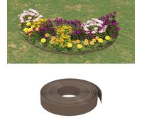 vidaXL Garden Edgings 5 pcs Brown 10 m 10 cm Polyethylene