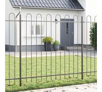 vidaXL Garden Fence 2 pcs Grey 3.4 x 1.5 m Powder-coated Steel